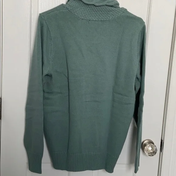 Vintage Jeanne Pierre Seafoam Cowl Neck Sweater - Picture 11 of 13